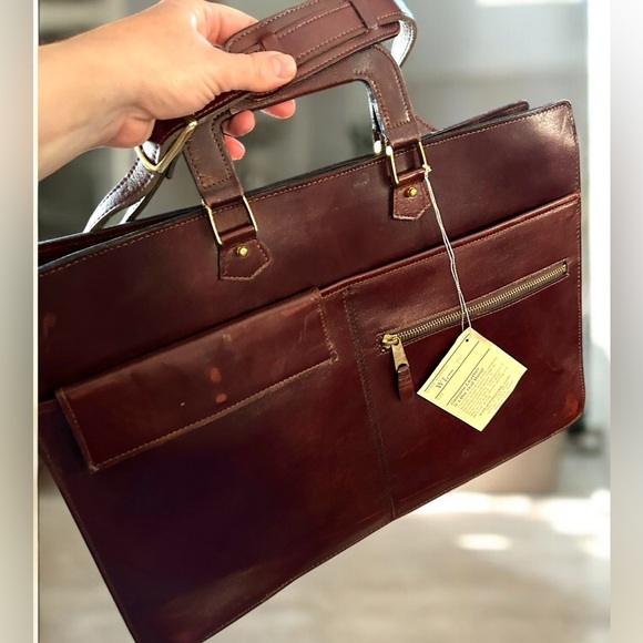 Winn International Vintage NEW Leather Briefcase Attache Case Cordovan Burgundy